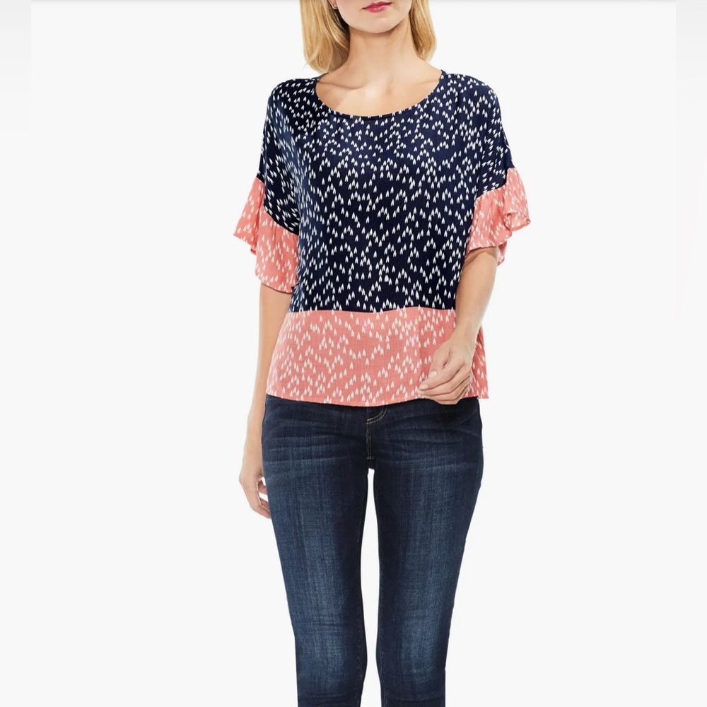 Two by Vince Camuto Ruffle Sleeve Shirt Size M
